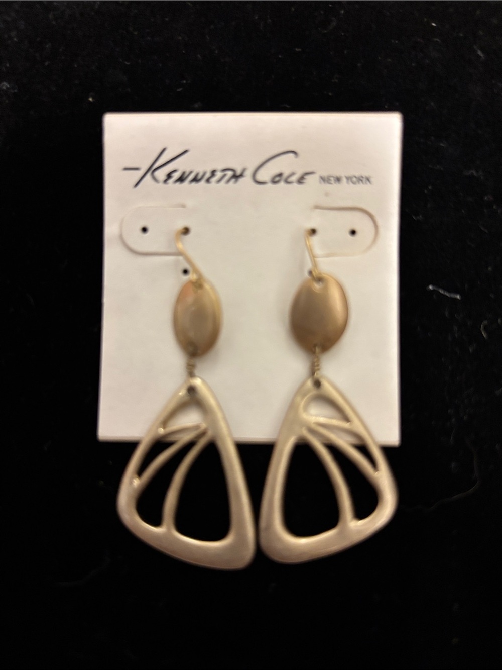 Kenneth Cole Brushed Gold-Tone Sculpted Drop Earrings